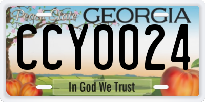GA license plate CCY0024