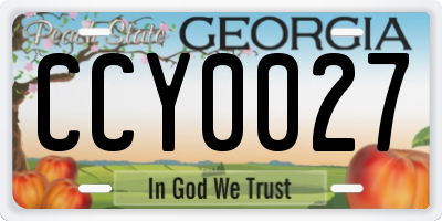 GA license plate CCY0027