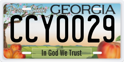 GA license plate CCY0029