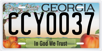 GA license plate CCY0037