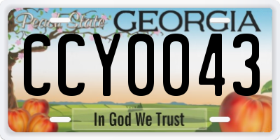 GA license plate CCY0043