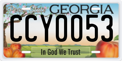 GA license plate CCY0053