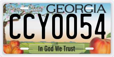 GA license plate CCY0054