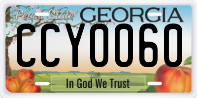 GA license plate CCY0060