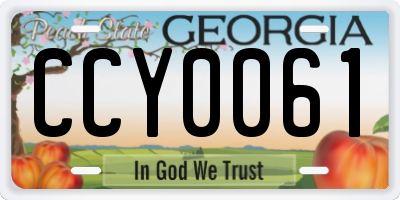 GA license plate CCY0061