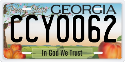 GA license plate CCY0062