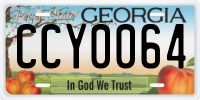 GA license plate CCY0064