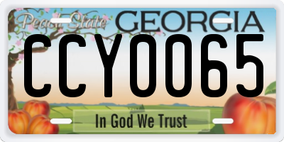 GA license plate CCY0065