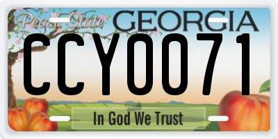 GA license plate CCY0071