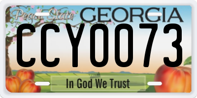 GA license plate CCY0073