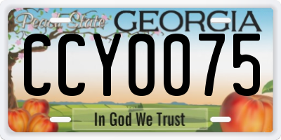 GA license plate CCY0075