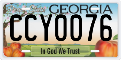 GA license plate CCY0076