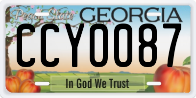 GA license plate CCY0087