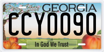 GA license plate CCY0090