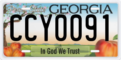 GA license plate CCY0091