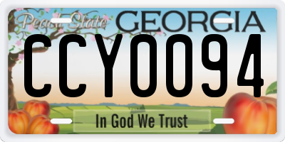 GA license plate CCY0094