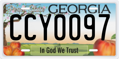 GA license plate CCY0097
