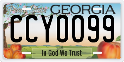 GA license plate CCY0099