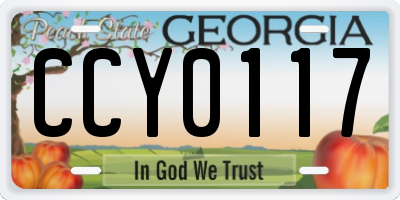 GA license plate CCY0117