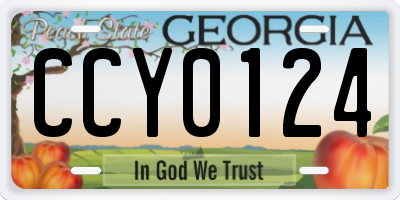 GA license plate CCY0124