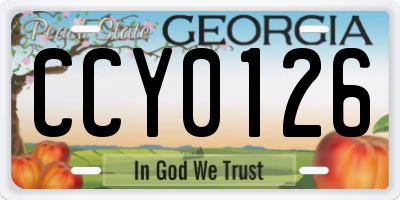 GA license plate CCY0126