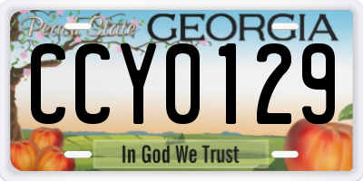 GA license plate CCY0129