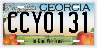 GA license plate CCY0131