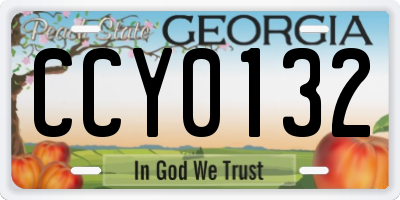 GA license plate CCY0132