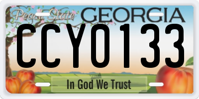 GA license plate CCY0133