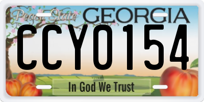 GA license plate CCY0154
