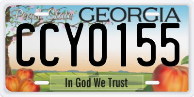 GA license plate CCY0155
