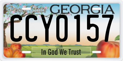 GA license plate CCY0157