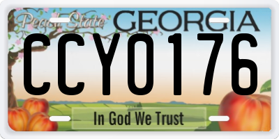 GA license plate CCY0176