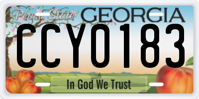 GA license plate CCY0183