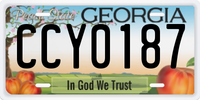 GA license plate CCY0187