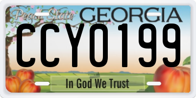 GA license plate CCY0199