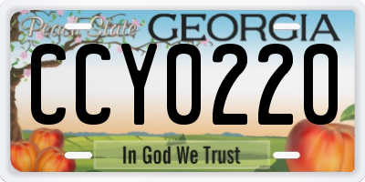 GA license plate CCY0220