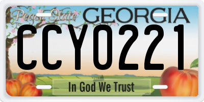 GA license plate CCY0221