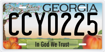 GA license plate CCY0225