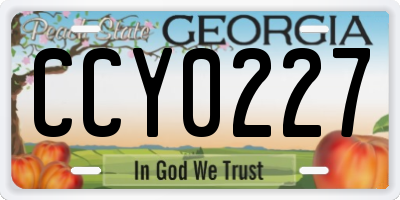 GA license plate CCY0227