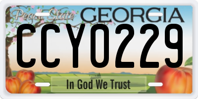 GA license plate CCY0229