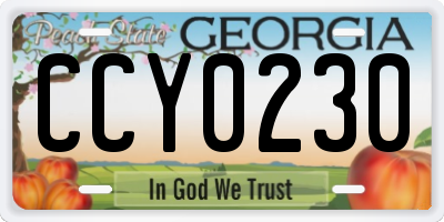 GA license plate CCY0230