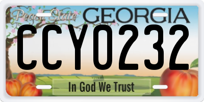 GA license plate CCY0232