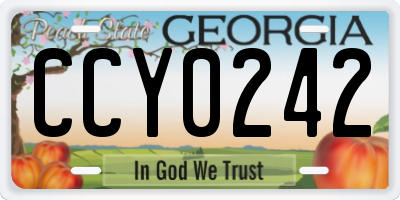 GA license plate CCY0242