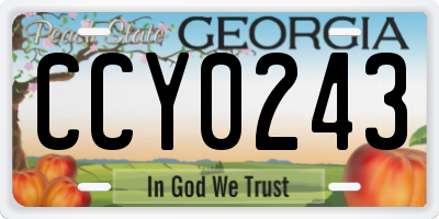 GA license plate CCY0243