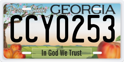 GA license plate CCY0253
