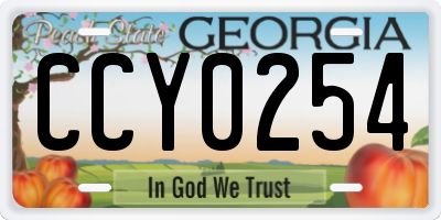 GA license plate CCY0254
