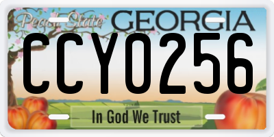 GA license plate CCY0256