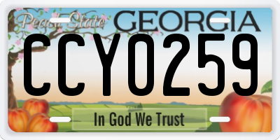 GA license plate CCY0259
