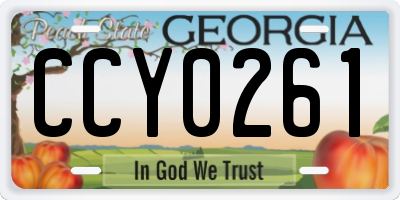 GA license plate CCY0261
